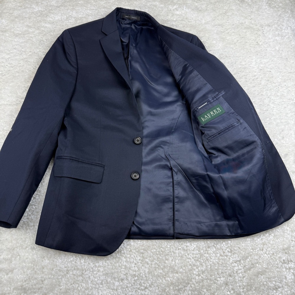 Lauren Ralph Lauren Suit Jacket Boys Size 14R Navy Blue Two-Button Blazer